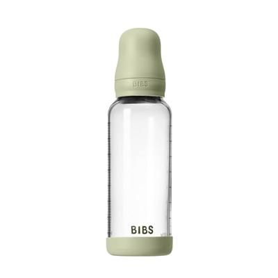 BIBS Glas Latex Medium Flow Babyfles 2+ Maanden Sage