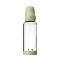 BIBS Glas Latex Medium Flow Babyfles 2+ Maanden Sage - thumbnail