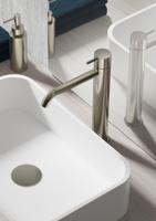 Hotbath Cobber hoge wastafelmengkraan met gebogen uitloop zonder waste geborsteld nikkel CB003HCGN - thumbnail