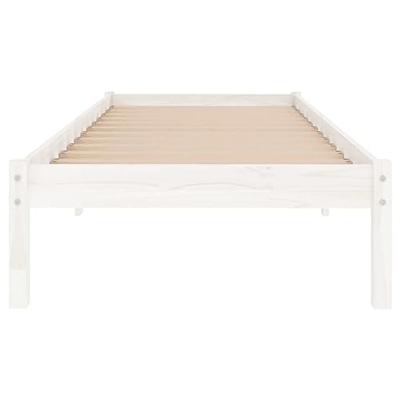Bedframe massief grenenhout wit 90x200 cm