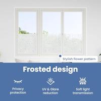 VidaXL Raamfolies 2 st mat bloemenpatroon pvc - thumbnail