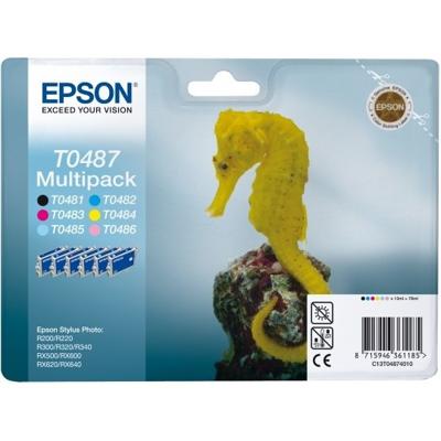 Epson - T0487 - Inktcartridges Zwart / Licht Cyaan / Cyaan / Licht Magenta / Magenta / Geel Epson - T0487 - Inktcartridges Zwart / Licht Cyaan / Cyaan / Licht Magenta / Magenta / Geel