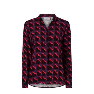 Fabienne Chapot blouse met hartjes zwart