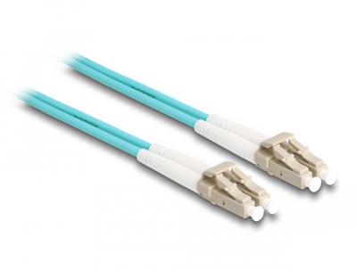Delock 87907 Glasvezel Optische vezel Aansluitkabel 1 m Aqua-blauw [1x LC-stekker - 1x LC-stekker] 50/125 µ Multimode OM3