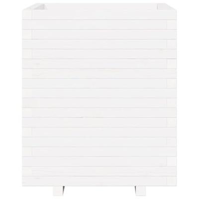 Plantenbak 60x60x72,5 cm massief grenenhout wit