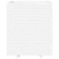 Plantenbak 60x60x72,5 cm massief grenenhout wit - thumbnail