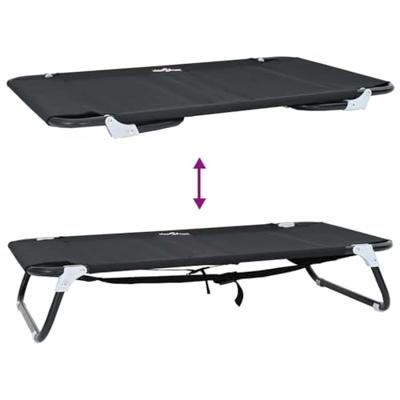 vidaXL Hondenbed Zwart 90 x 55 x 18 cm Staal, Hondbed voor tuin en terras, lichtgewicht, ademend, vlek- en krasbestendig, buitenplezier vidaXL Hondenbed Zwart 90 x 55 x 18 cm Staal, Hondbed voor tuin en terras, lichtgewicht, ademend, vlek- en krasbestendig, buitenplezier