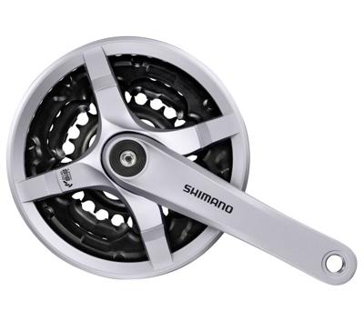 Shimano crankstel 6/7/8 speed tourney fc-ty501 met 170mm crankarm 42 x 34 x 24t met kettingscherm zilver