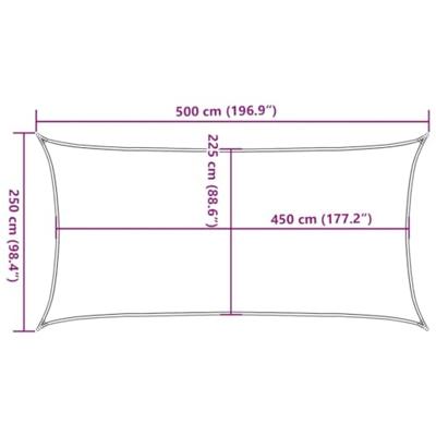 VidaXL Zonnezeil 160 g/m² 2,5x5 m hdpe taupe