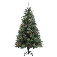 VidaXL Kerstboom met dennenappels 150 cm pvc en pe groen - thumbnail