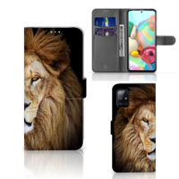 Samsung Galaxy A71 Telefoonhoesje met Pasjes Leeuw - thumbnail