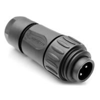 Amphenol C01620H00311012 Ecomate Male Kabeldeel Recht 3+PE Schroef | Silver Plated | Strain Relief Clamping Ring | Zwart - thumbnail