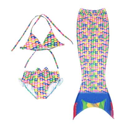 Meisje zeemeermin staart 3 stuks Swimmable Bikini instellen schattig badpak grootte: 120cm Meisje zeemeermin staart 3 stuks Swimmable Bikini instellen schattig badpak grootte: 120cm