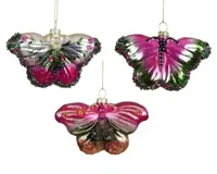 Decoris kersthanger glas vlinder - assortiment - thumbnail