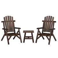 3-delige Loungeset massief vurenhout - thumbnail