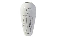 Vaas DKD Home Decor Abstract Wit Hars Modern (34 x 34 x 73.5 cm) - thumbnail