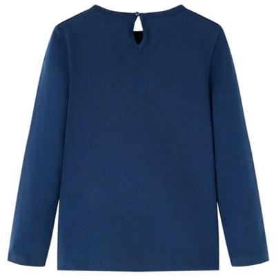 Kindershirt met lange mouwen paardenprint 92 marineblauw Kindershirt met lange mouwen paardenprint 92 marineblauw