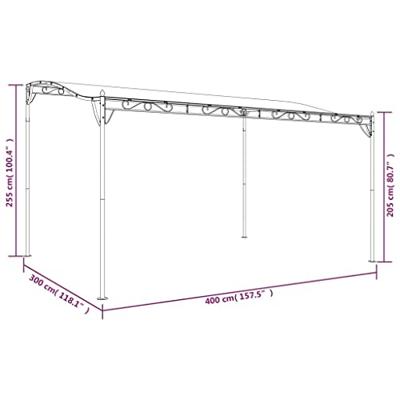 VidaXL Luifel 4x3 m 180 g/m² stof en staal antracietkleurig
