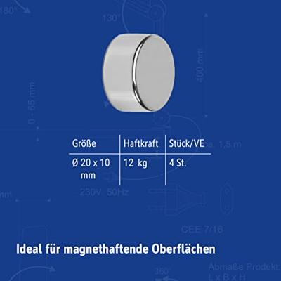 Magneet maul neodymium rond 20x5mm 6.2kg