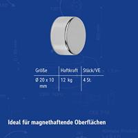 Magneet maul neodymium rond 20x5mm 6.2kg - thumbnail