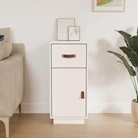 Dressoir 34x40x75 cm massief grenenhout wit - thumbnail