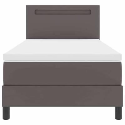 Boxspring bed met LED -striplichten Grijs en Wit 90 x 200 cm