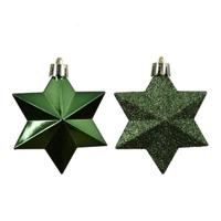 Ster kunststof L9b9h12 cm dennengroen 12 st Shatterproof Decoris - Decoris - thumbnail