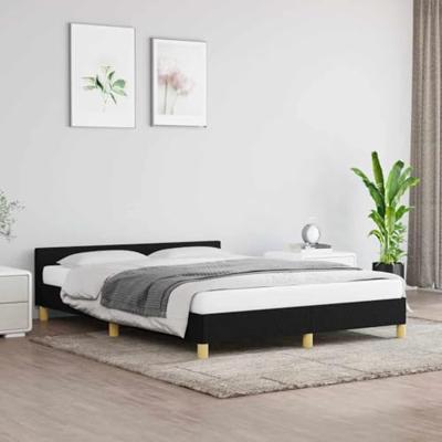 Bedframe zonder matras stof zwart 140x200 cm Bedframe zonder matras stof zwart 140x200 cm