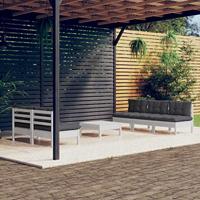 6-delige Loungeset met antracietkleurige kussens grenenhout - thumbnail