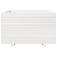 Plantenbak 80x80x49,5 cm massief grenenhout wit - thumbnail