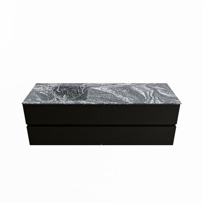 MONDIAZ VICA-DLUX 150cm badmeubel onderkast Urban 4 lades. Inbouw wastafel CLOUD links 1 kraangat, kleur Lava. MONDIAZ VICA-DLUX 150cm badmeubel onderkast Urban 4 lades. Inbouw wastafel CLOUD links 1 kraangat, kleur Lava.