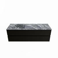 MONDIAZ VICA-DLUX 150cm badmeubel onderkast Urban 4 lades. Inbouw wastafel CLOUD links 1 kraangat, kleur Lava. - thumbnail