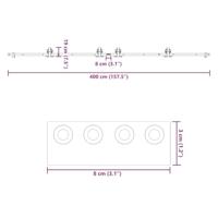 Doos met onderdelen voor schuifdeur 400 cm staal zwart - thumbnail