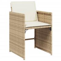 9-delige Tuinset met kussens poly rattan beige - thumbnail