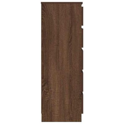 Ladekast 60x36x103 cm bewerkt hout bruin eikenkleur