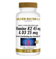 Golden Naturals Vitamine K2 45mcg & D3 25mcg Tabletten - thumbnail