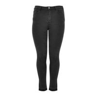Yoek high waist skinny jeans ripped bottom antraciet - thumbnail