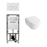 Villeroy & Boch Subway 2.0 Inbouwset met wandclosetpot wit softclose zitting afdekplaat sigma20 wit 0124005/0701131/0124060/sw53743/ - thumbnail