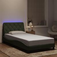 Bedframe met LED-verlichting fluweel lichtgrijs 100x200 cm - thumbnail