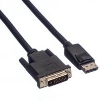 ROLINE DisplayPort Kabel DP Male - DVI Male (24+1), LSOH, zwart, 2 m - thumbnail