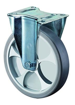 BS Rollen Bokwiel | wiel d. 160 mm draagvermogen 200 kg | thermoplastisch kunststof | plaat L135xB110 mm | 1 stuk - L410.B44.161 L410.B44.161