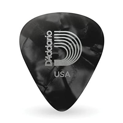 D'Addario 1CBKP6-10 zwarte pearl celluloid plectra 10 pack heavy