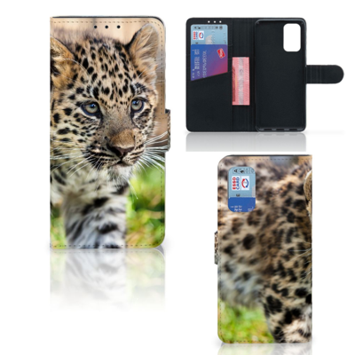 Samsung Galaxy A32 4G | Telefoonhoesje | Met pasjeshouder | Baby Luipaard
