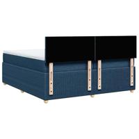 Boxspring met matras stof blauw 200x200 cm - thumbnail