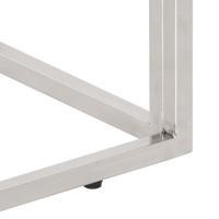 Salontafel roestvrij staal en massief bielshout zilverkleurig - thumbnail