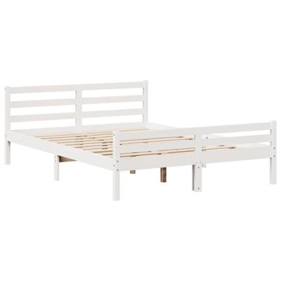 Bedframe met hoofdeinde zonder matras 140x200 cm wit