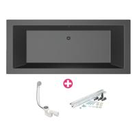 Ligbad Society 190X90X50 cm Ebony Zwart MegaBath - thumbnail