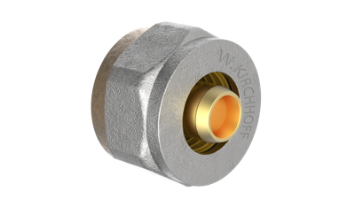 Kirchhoff Messing schroefaansluiting, vernikkeld, 16 mm x 3/4"IT, klemkoppeling voor meerlagenbuis - 988917255