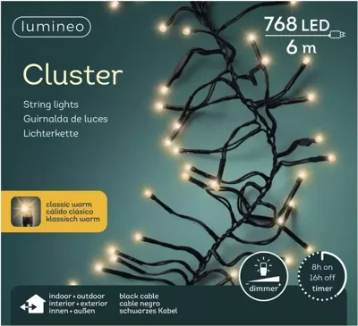 Clusterverlichting led 768 lampjes klassiek warm