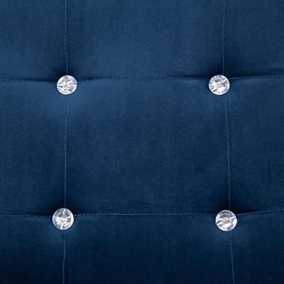 VidaXL Tweezitsbank met armleuningen chroom en fluweel blauw VidaXL Tweezitsbank met armleuningen chroom en fluweel blauw